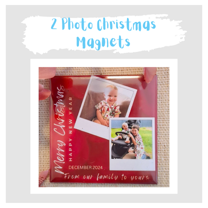 2 Photo Christmas Magnets