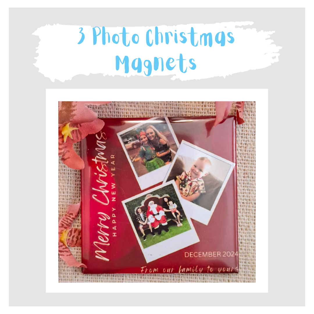 3 Photo Christmas Magnets