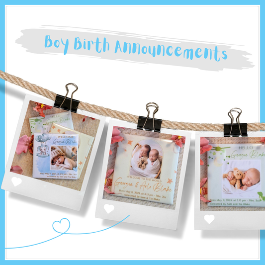 Boy Birth Announcement Magnets