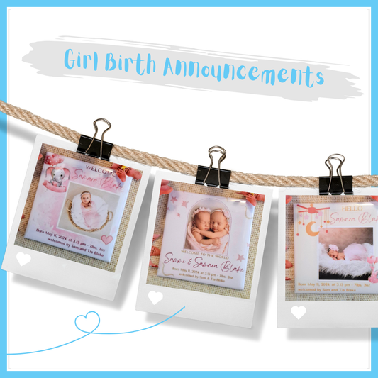 Girl Birth Announcement Magnets